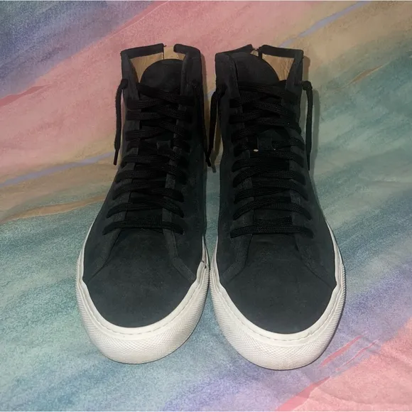 Common Projects Tournament High Tops navy suede shoes size 38