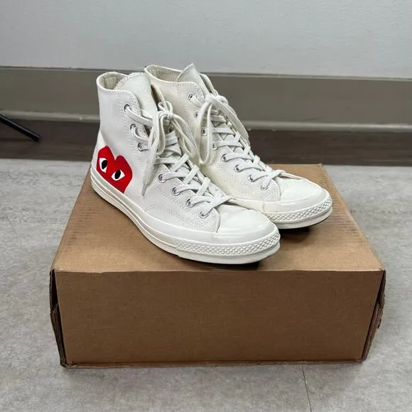 Converse Chuck 70 Comme des Garcons High Tops Shoes Cream Tan Mens 10