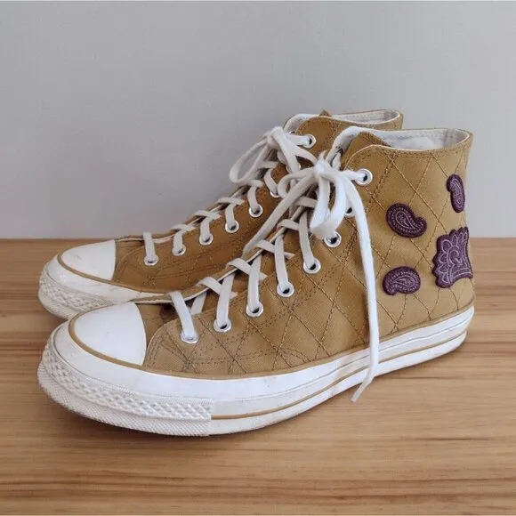 Converse Chuck Taylor 70 High Crafted Patches Sneakers Shoes Burnt Honey M10 W12