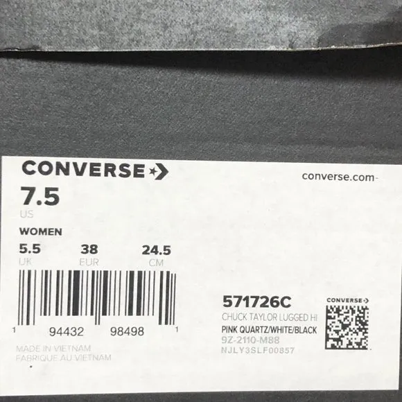 Converse Chuck Taylor All Star Lugged Platform Women' Size 7.5 Shoes NEW