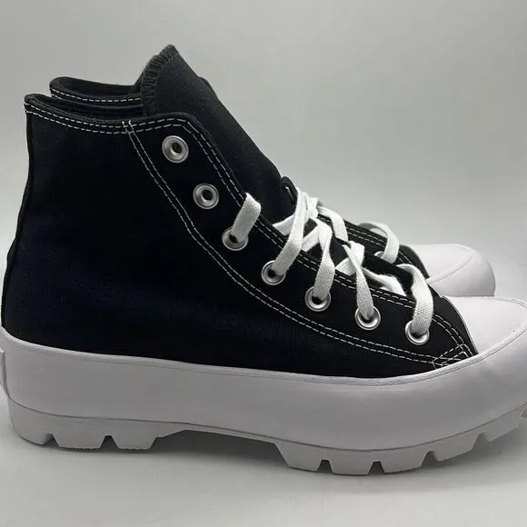 Converse Chuck Taylor All Star Lugged High Black Platform Boot Sneakers W8 NWB
