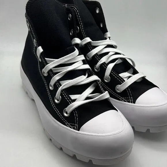 Converse Chuck Taylor All Star Lugged High Black Platform Boot Sneakers W8 NWB