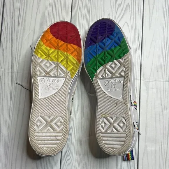 Converse Ctas Lift Ox Egret/University Red Platform Rainbow Pride