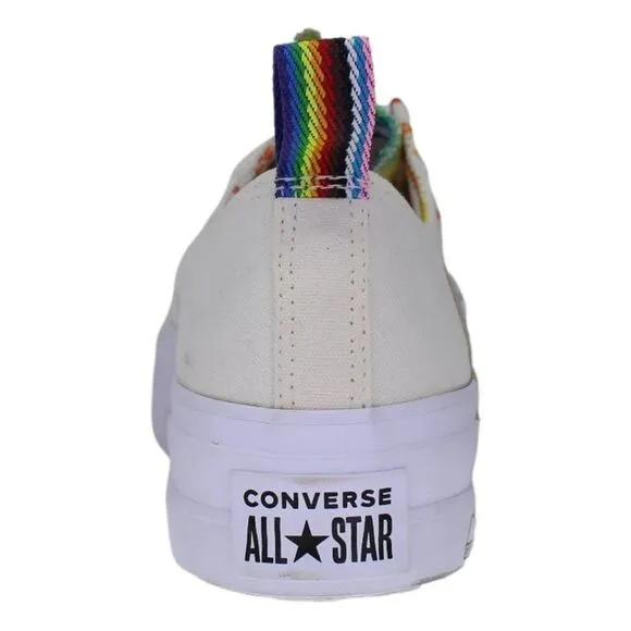 Converse Ctas Lift Ox Egret/University Red Platform Rainbow Pride