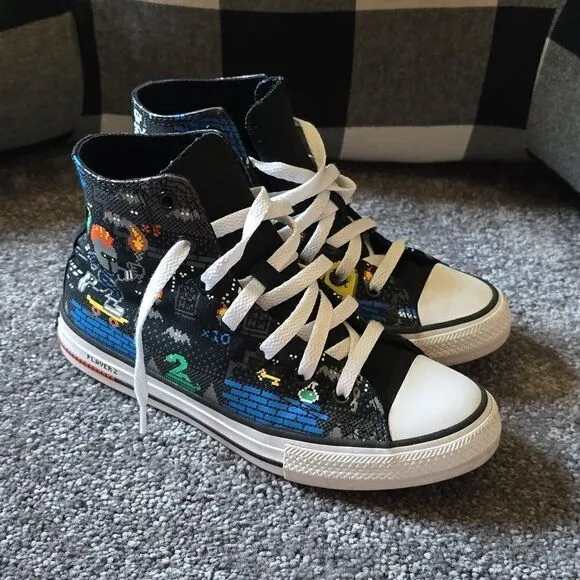 Converse Gamer Knights Dragons Kids Size 3 Sneakers Shoes High-Tops Chucks