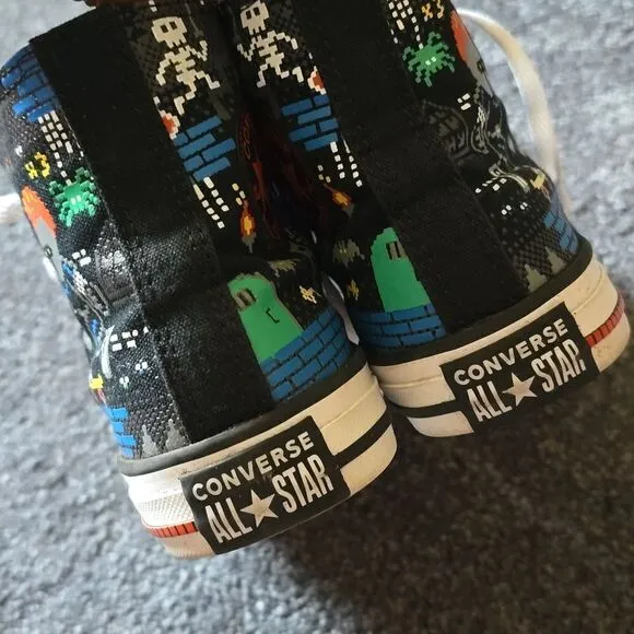 Converse Gamer Knights Dragons Kids Size 3 Sneakers Shoes High-Tops Chucks