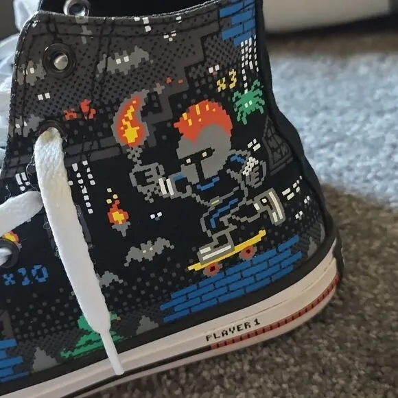 Converse Gamer Knights Dragons Kids Size 3 Sneakers Shoes High-Tops Chucks