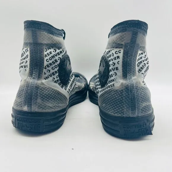 Converse High Tops Mens 8 Black Gray Translucent Sneakers Chucks AS Logo Shoes