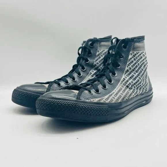 Converse High Tops Mens 8 Black Gray Translucent Sneakers Chucks AS Logo Shoes