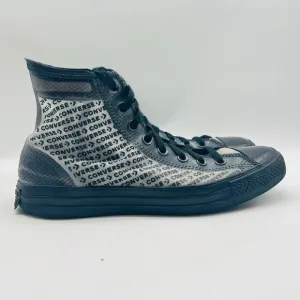 Converse High Tops Mens 8 Black Gray Translucent Sneakers Chucks AS Logo Shoes