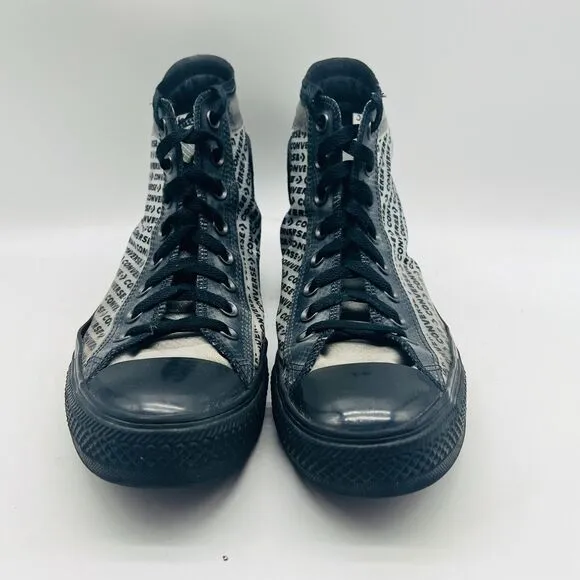 Converse High Tops Mens 8 Black Gray Translucent Sneakers Chucks AS Logo Shoes