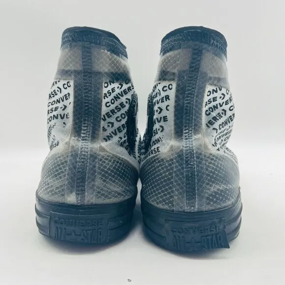 Converse High Tops Mens 8 Black Gray Translucent Sneakers Chucks AS Logo Shoes