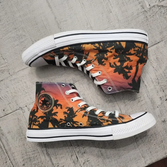 Converse Santa‎ Monica Palm Tree Sunset High Sneaker Shoes Mens 11.5 Womens 13.5