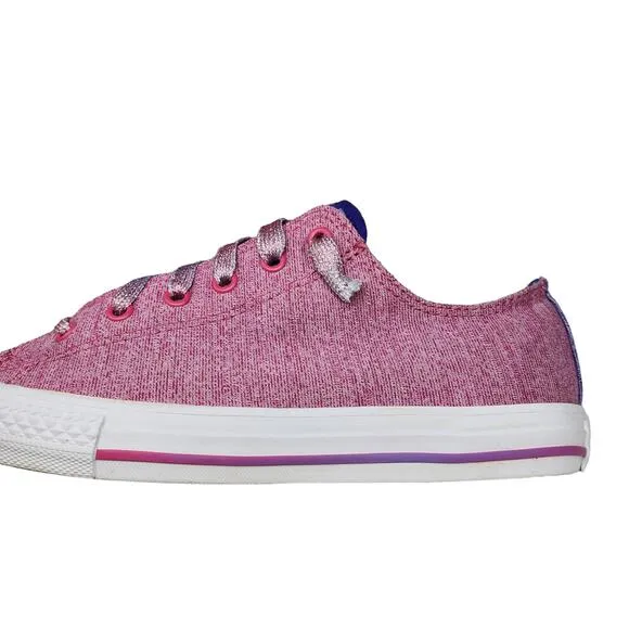 Converse Shoes Juniors 5 Womens 6.5 Pink Purple Striped Shimmery Low Tops