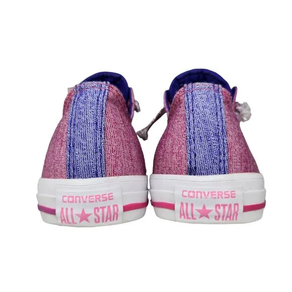 Converse Shoes Juniors 5 Womens 6.5 Pink Purple Striped Shimmery Low Tops