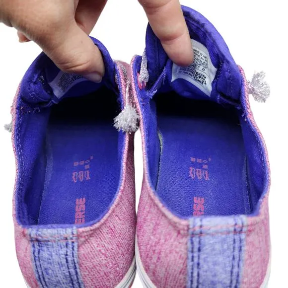 Converse Shoes Juniors 5 Womens 6.5 Pink Purple Striped Shimmery Low Tops