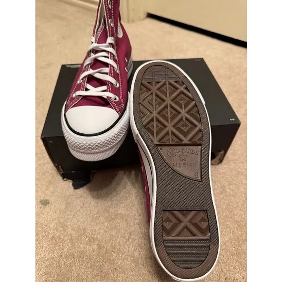 Converse Womens Chuck Taylor All Star Sneakers Lift Platform High-Top‎ Size 8