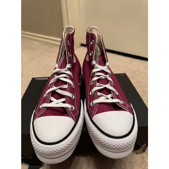 Converse Womens Chuck Taylor All Star Sneakers Lift Platform High-Top‎ Size 8