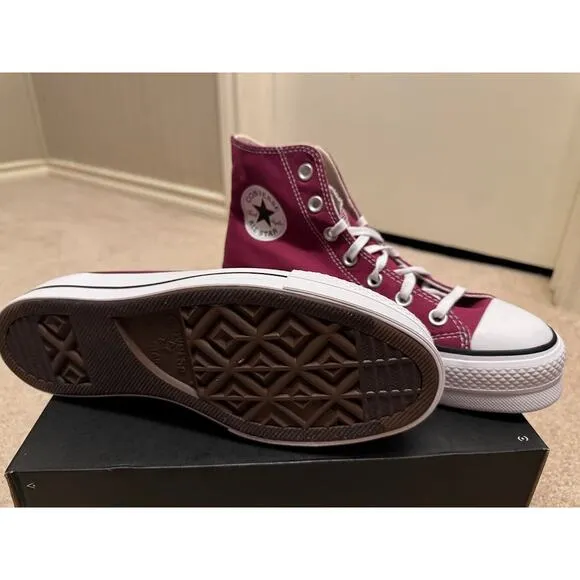Converse Womens Chuck Taylor All Star Sneakers Lift Platform High-Top‎ Size 8