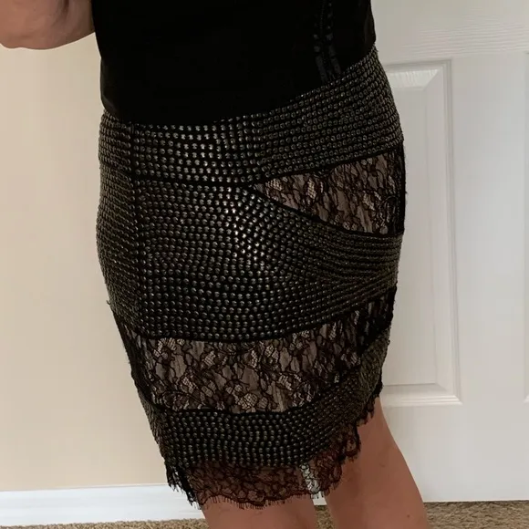 COPY - Haute Hippie Silk Lace and studded  Mini Skirt NWOT  Med