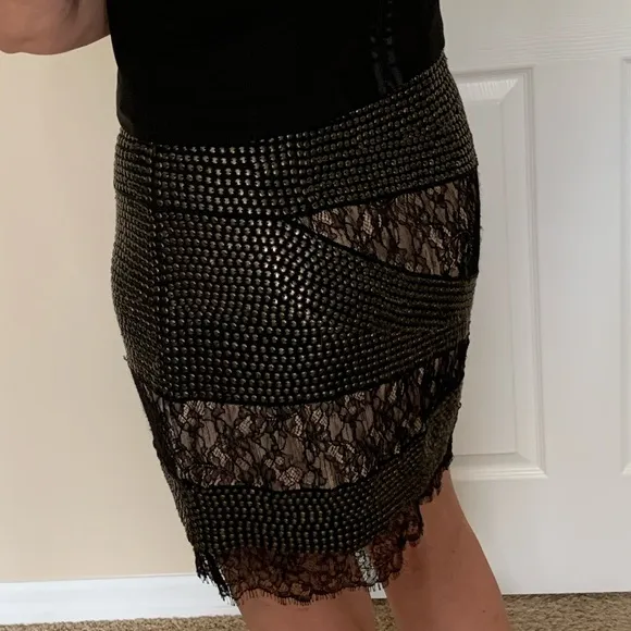 COPY - Haute Hippie Silk Lace and studded  Mini Skirt NWOT  Med