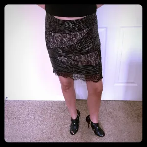 COPY - Haute Hippie Silk Lace and studded  Mini Skirt NWOT  Med