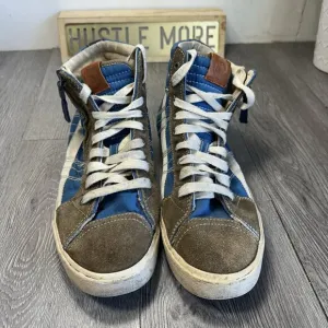 Diesel D-String Plus Shoes Blue Brown Denim Suede High Tops Opium Mens Size 8.5