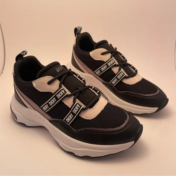 DKNY Justine Slip On Sneaker Black/Pebble Fashion Comfort Shoe Women's Size 7