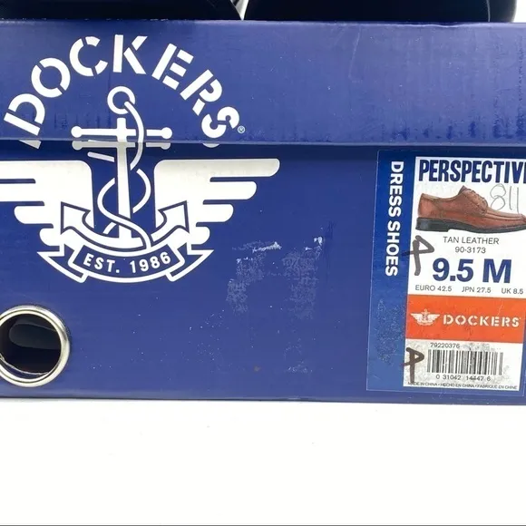DOCKERS Perspective Tan Leather Lace Up Shoes