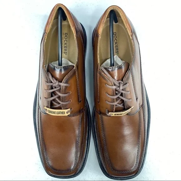 DOCKERS Perspective Tan Leather Lace Up Shoes