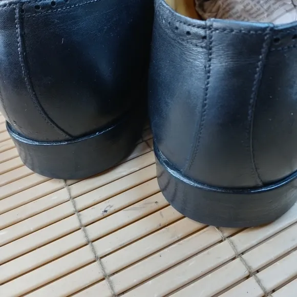 Domani Shoes By Johnston &amp; Murphy Monk Strap Buckle Black Brogue Hand Made Itali