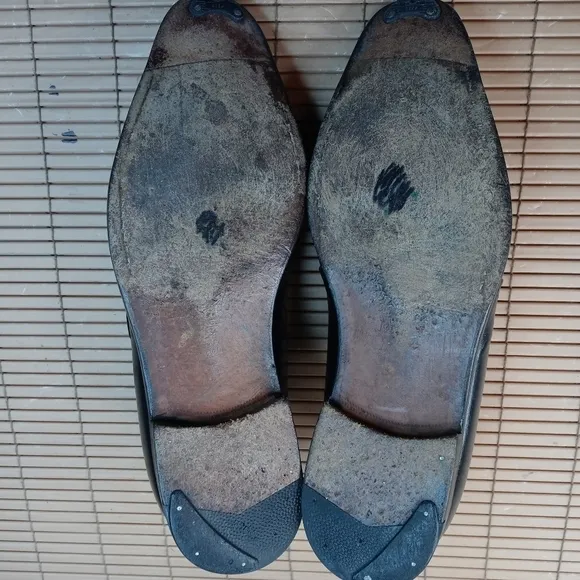 Domani Shoes By Johnston &amp; Murphy Monk Strap Buckle Black Brogue Hand Made Itali