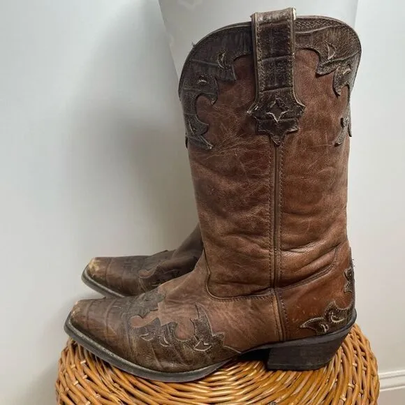 DURANGO GAMBLER 12&quot; WESTERN BOOT (DB4434) Size 8.5ee 8 1/2 ee Brown Cowboy