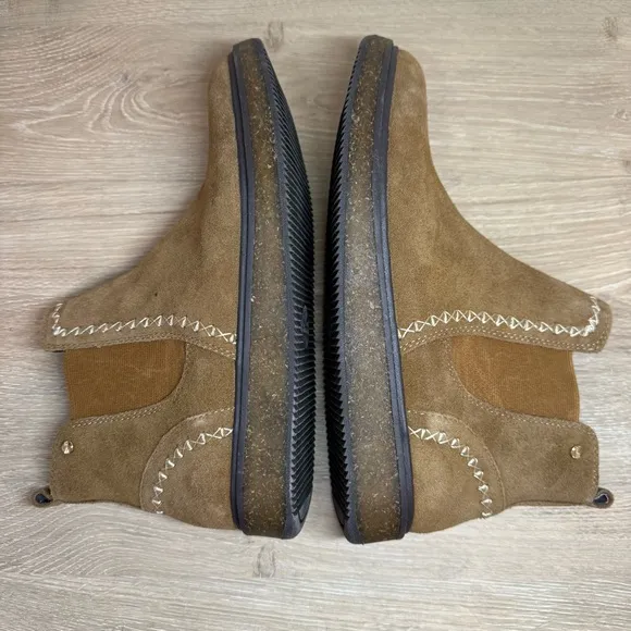 Earth Elements Avens Cognac Suede Chelsea Boots Size 11