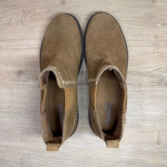 Earth Elements Avens Cognac Suede Chelsea Boots Size 11