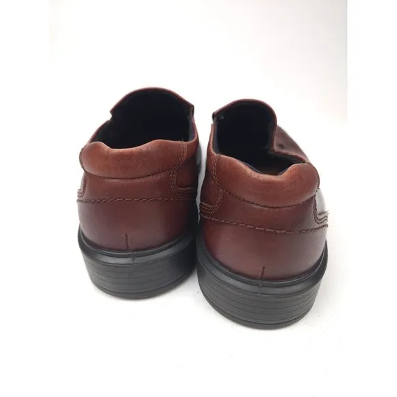 ECCO Shoes Mens 8-8.5 Brown Burgundy Leather Helsinki Loafer EUR 42