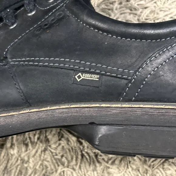 ECCO Turn GTX Gore-Tex Shoes Men’s EU 47 US 13 13.5 Black Leather Oxfords Derby
