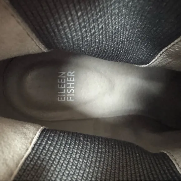 Eileen Fisher Adele Graphite Suede Wedge Booties Ankle Boots Women’s Size 9.5