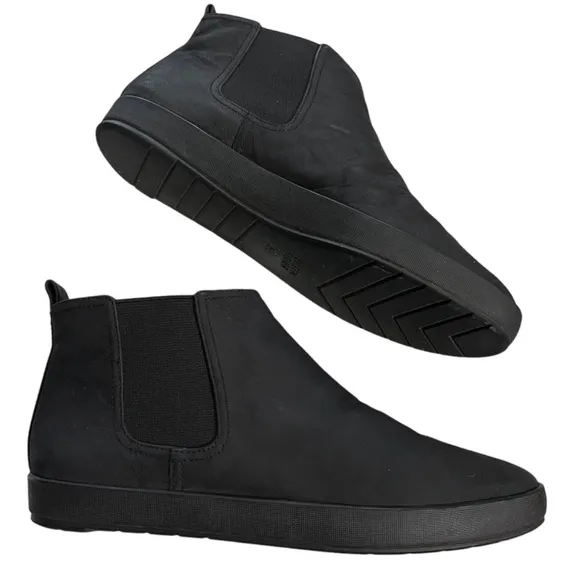 Eileen Fisher black nubuck sporty slip on ankle booties size 8.5