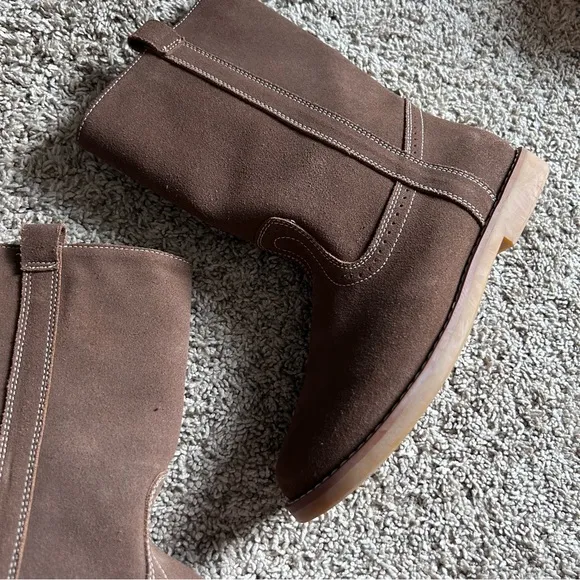 Elephantito kid classic suede leather midi riding boots 33/2