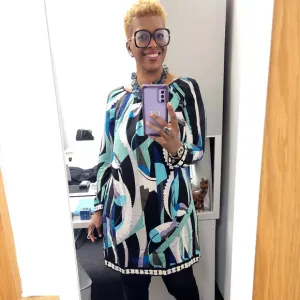 Elie Tahari Pucci-esque Print Silk Dress