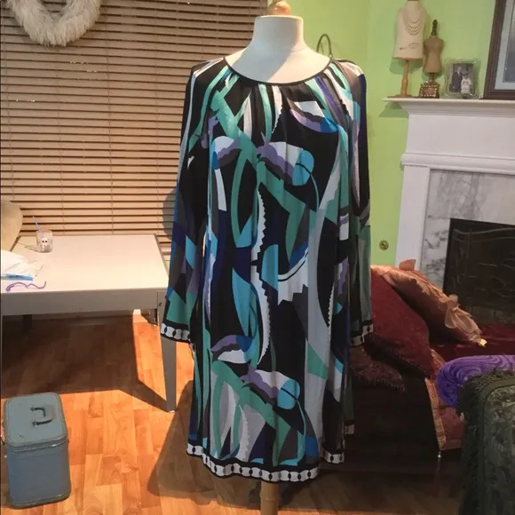 Elie Tahari Pucci-esque Print Silk Dress