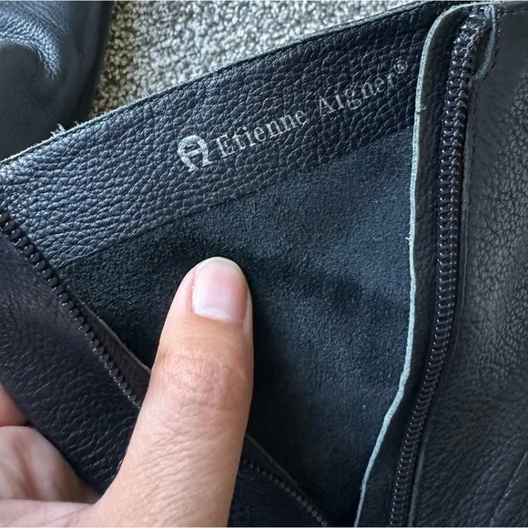 Etienne Aigner leather ankle boots
