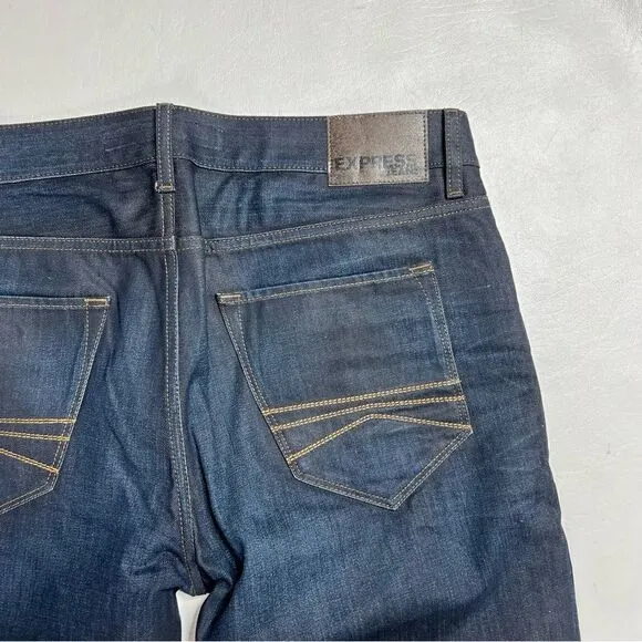 Express | NWOT Slum Fit Rocco Straight Leg Dark Denim Jeans