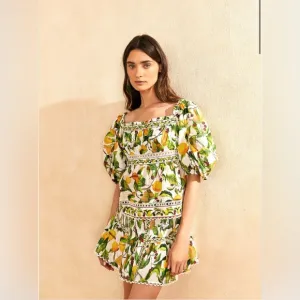 Farm Rio Off-White Fruit Orchard Mini Skirt