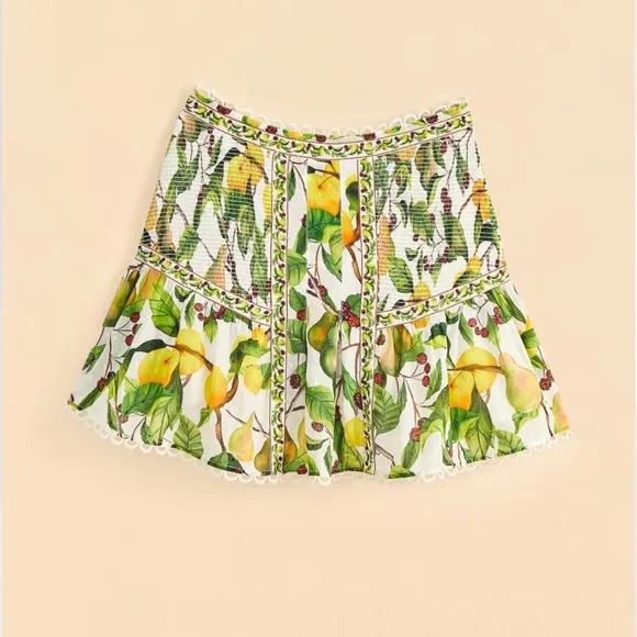 Farm Rio Off-White Fruit Orchard Mini Skirt