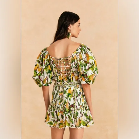 Farm Rio Off-White Fruit Orchard Mini Skirt