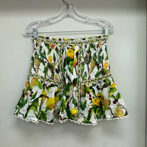 Farm Rio Off-White Fruit Orchard Mini Skirt