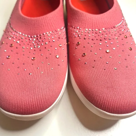 FitFlop Womens Uberknit Ombre Crystal Ballerina Slip On Shoes SZ 10