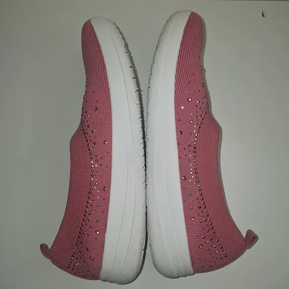 FitFlop Womens Uberknit Ombre Crystal Ballerina Slip On Shoes SZ 10